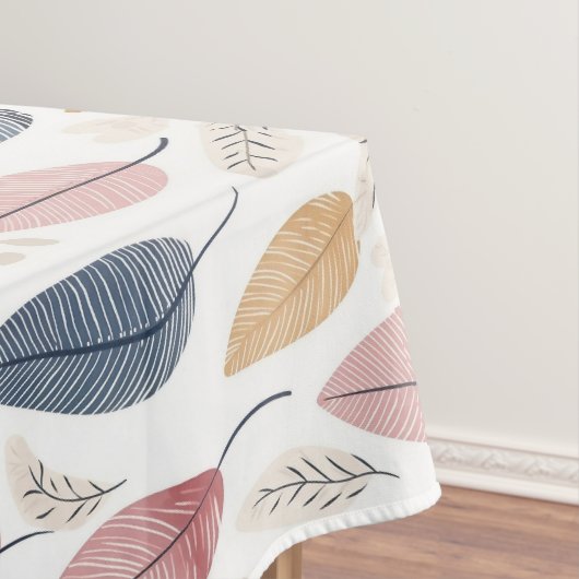 White Rose Orange Blue Boho Blätter Tischdecke (Beispiel)