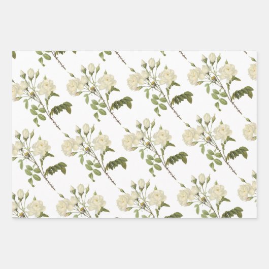 White Rose Pattern Geschenkpapier Set (Vorderseite 3)