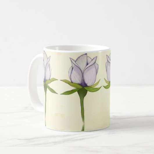 white rose pattern kaffeetasse (Vorderseite Links)