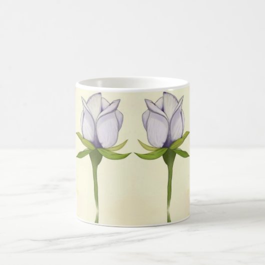 white rose pattern kaffeetasse (Mittel)
