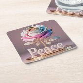 White Rose Peace Skulptur Untersetzer Set (angewinkelt)