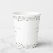 White Rose Peony Flower Wedding Paper Cups Pappbecher (Rechts)