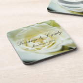 White Rose Personal Wedding Getränkeuntersetzer (Linke Seite)