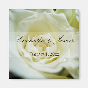 White Rose Personal Wedding Magnet