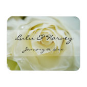 White Rose Personal Wedding Magnet (Horizontal)