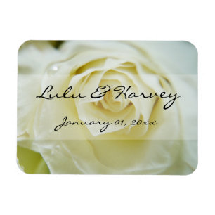 White Rose Personal Wedding Magnet
