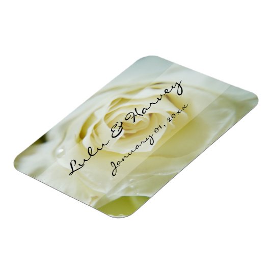 White Rose Personal Wedding Magnet (Linke Seite)