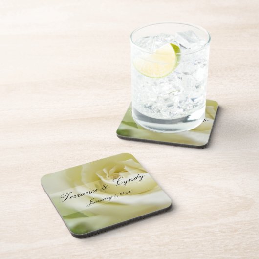 White Rose Personal Wedding Untersetzer (Rechte Seite)