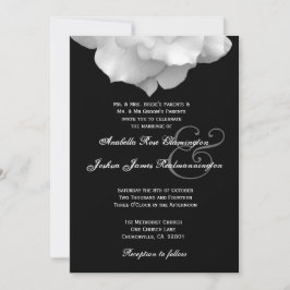 WHITE Rose Petals Hochzeit Einladung F200A