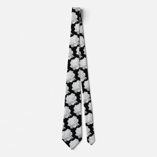 White Rose Petals Necktie Krawatte (Vorderseite)