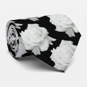 White Rose Petals Necktie Krawatte (Gerollt)