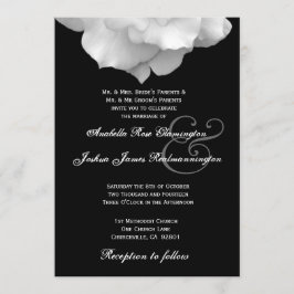 WHITE Rose Petals Wedding Einladung F200