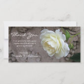 White rose photo floral sympathy dankeskarte (Vorderseite)