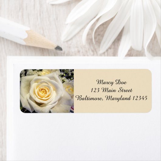 White Rose Rücksendeadressen-Aufkleber (Insitu)