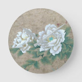 White Rose Runde Wanduhr (Vorderseite)