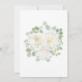White Rose Sage Green Gold Hochzeit Einladung (Rückseite)
