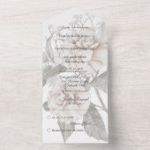 White Rose Silhouette All In One Einladung (Innen Boden)