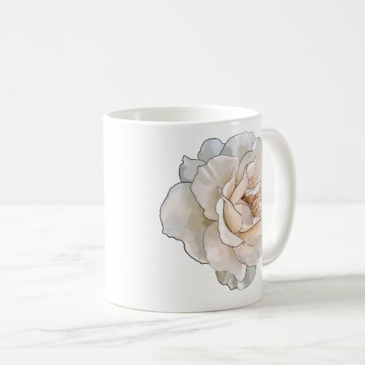 White Rose Tasse (VorderseiteRechts)