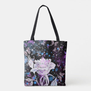 White Rose Tote Bag Tasche
