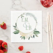 White Rose und Gold Boho Serviette (Beispiel)