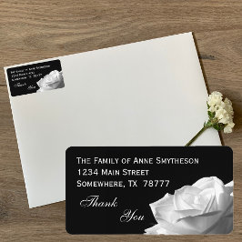 White Rose Vielen Dank Adressaufkleber