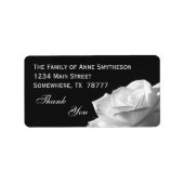 White Rose Vielen Dank Adressaufkleber (Vorne)