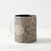 White Rose Vines William Morris Zwei-Tone-Kaffee M Zweifarbige Tasse (Vorderseite Links)