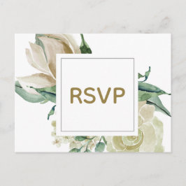 White Rose Watercolor Wedding RSVP-Karte Einladungspostkarte