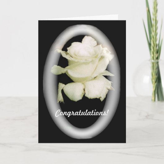 White Rose Wedding Card Karte (Vorderseite)