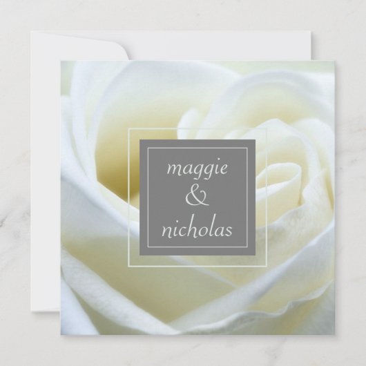 White Rose Wedding Einladung (Vorderseite)