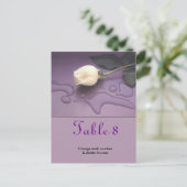 White Rose Wedding Tischnummer Postcard (Stehend Vorderseite)