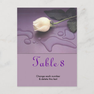 White Rose Wedding Tischnummer Postcard