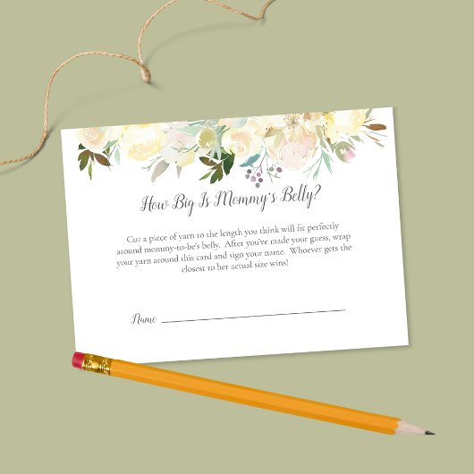 White Rose Wie groß ist das Bauchjungen Duschspiel Begleitkarte