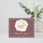 White Rose Wild Ginger Hintergrund Vielen Dank Postkarte (Stehend Vorderseite)