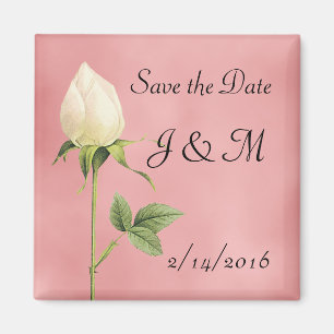 White Rosebud Benutzerdefinierter Magnet zur Speic