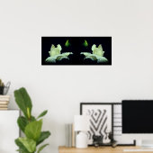 White Rosenknospe Blumen Mirror Abstrakt Poster (Heimbüro)