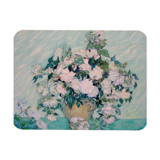 White Roses-1890-Vincent van Gogh Magnet (Horizontal)