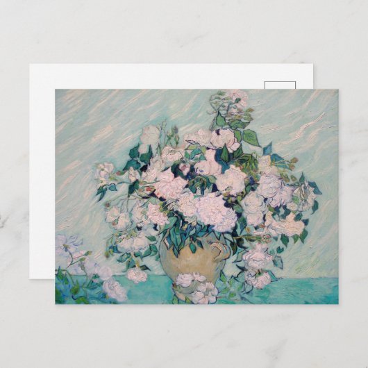 White Roses-1890-Vincent van Gogh Postkarte (Vorne/Hinten)