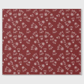 White Roses 40th Anniversary Ruby Red Nahtlos Geschenkpapier (Flach)