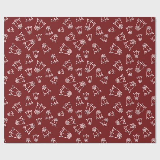 White Roses 40th Anniversary Ruby Red Nahtlos Geschenkpapier (Flach)