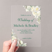 White Roses Acrylic Wedding Invitation Acryleinladungen (Insitu (Handheld))