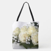White Roses All Over Print Tote Bag Tasche (Rückseite)