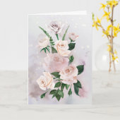 White Roses and Greenery Sympathy Card Karte (Gelbe Blume)