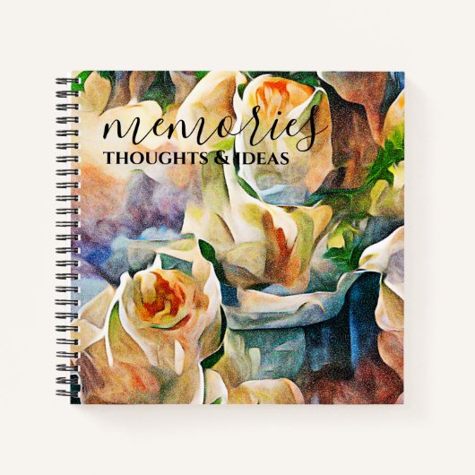 White Roses Aquarela Notizblock (Vorderseite)