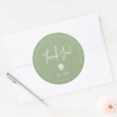 White Roses auf Sage Green Wedding Sticker (Umschlag)