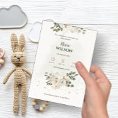 White Roses Baby Announcement Einladung