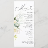 White Roses Baby Duschmenü Menükarte (Vorderseite)