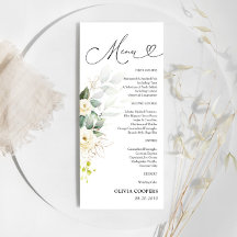 White Roses Baby Duschmenü