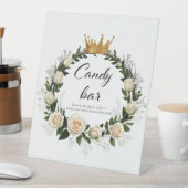 White Roses & Baby’s Breath Candy Bar Sockelschild (In Situ)