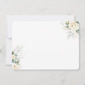 White Roses Baby Shower Predictions Card Einladung (Rückseite)
